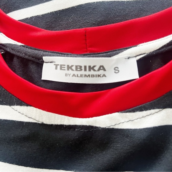 NWOT Tekbika by Alembika Black and White Striped 3/4 Sleeve Top - Picture 5 of 5